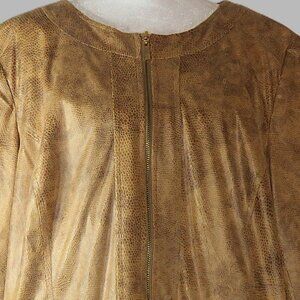 JM Collection Women's Snakeskin Print Zip Front Jacket Size 18 (C472)